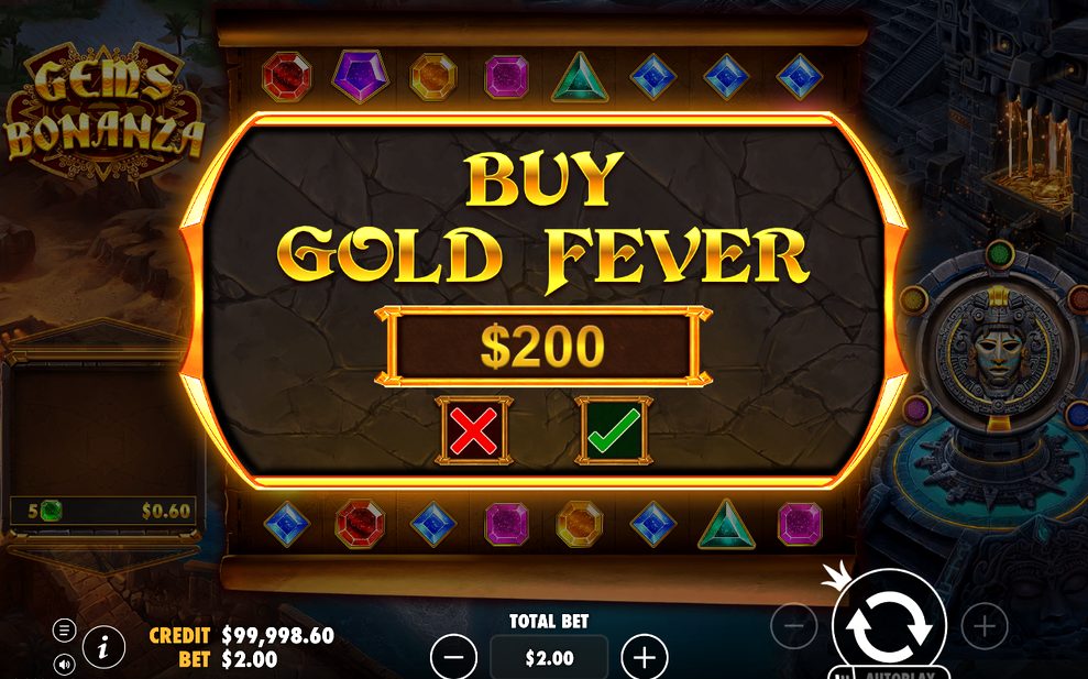 Gold Fever med aktiv nivå och pågående modifierare
